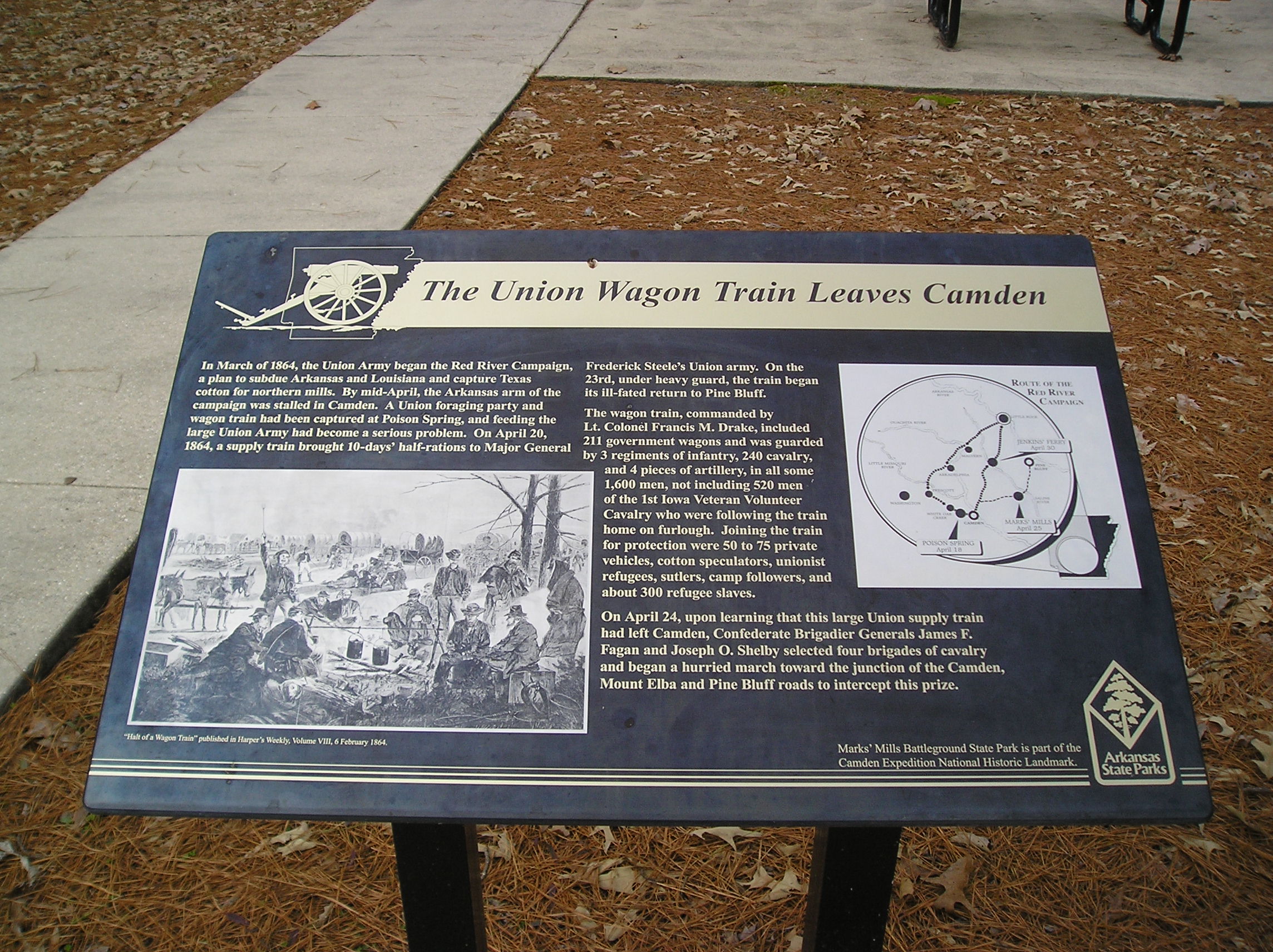 The Union Wagon Train Leaves Camden
