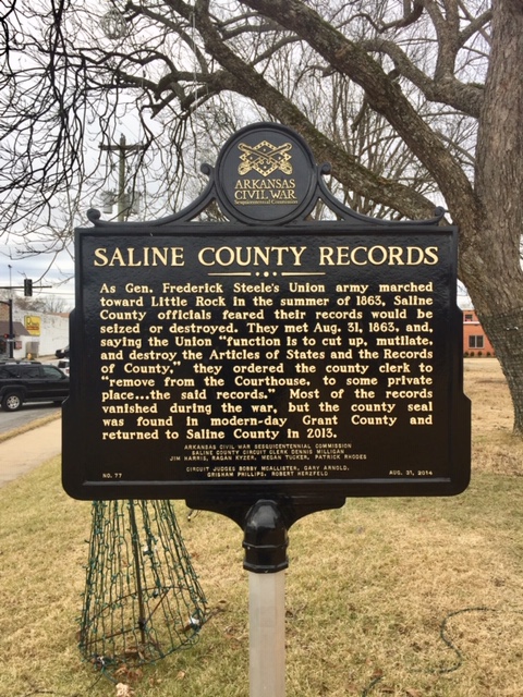 Saline County Records Marker