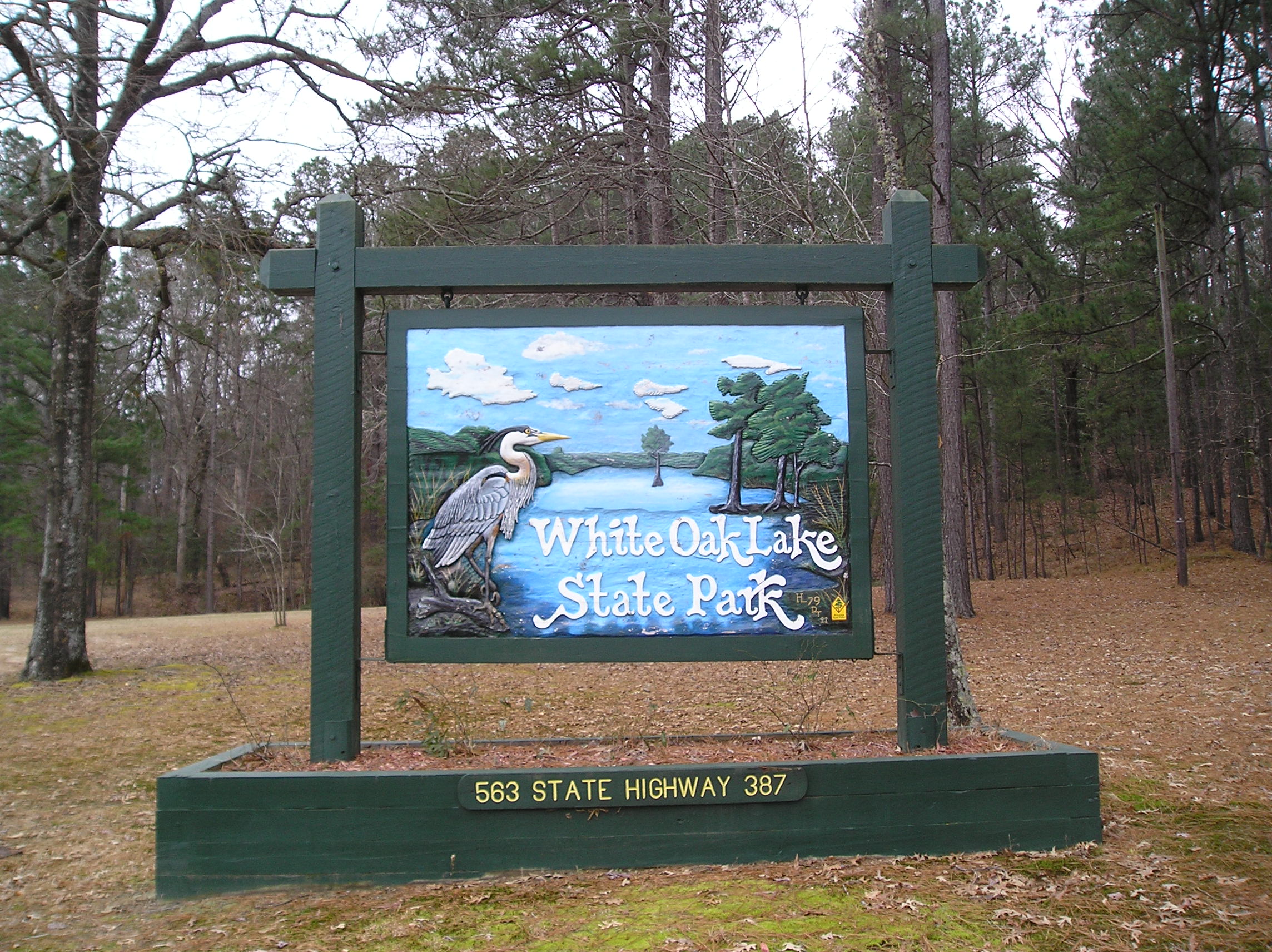 White Oak Lake State Park Sign