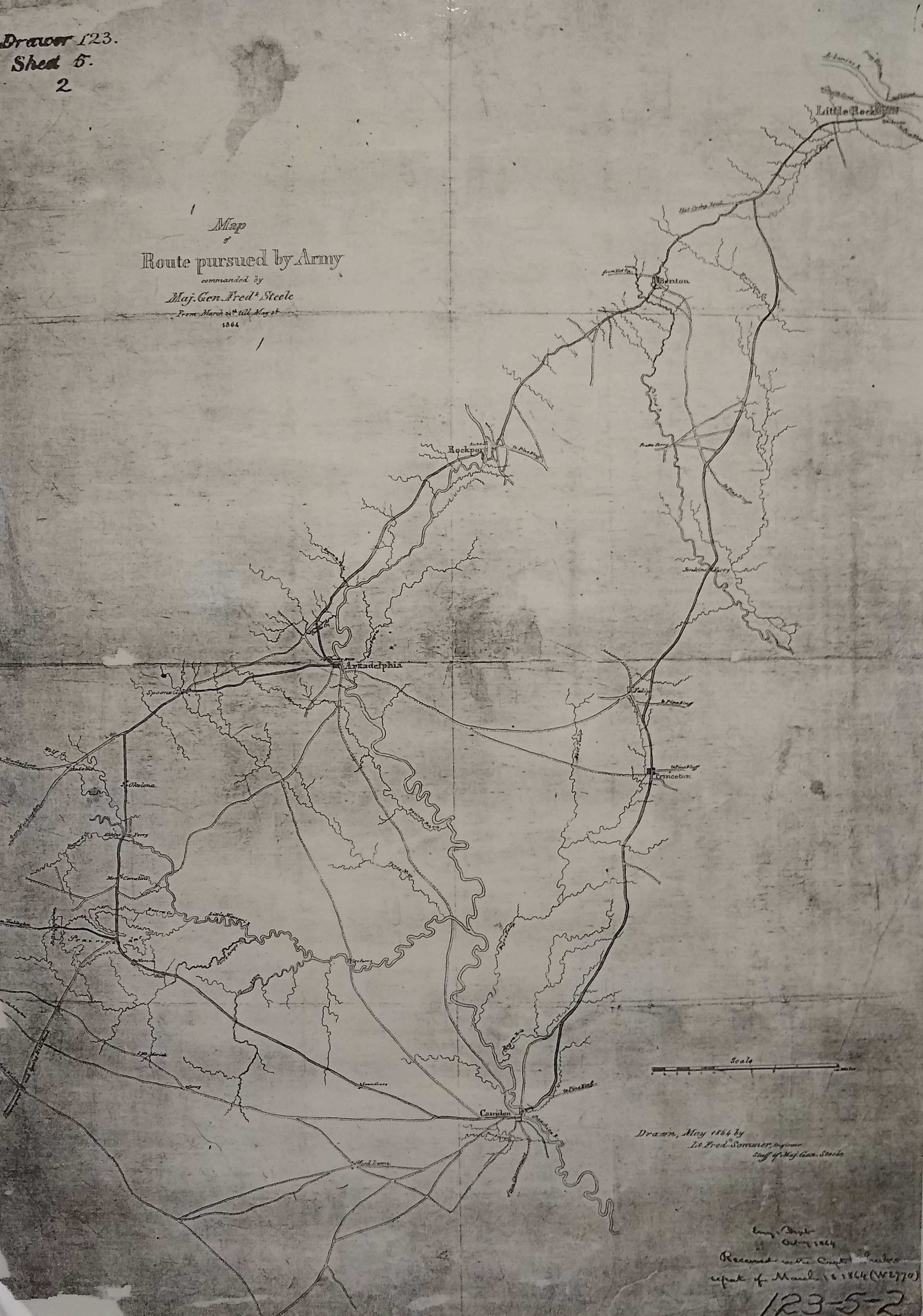 1864 Route pursued by Army - Steele